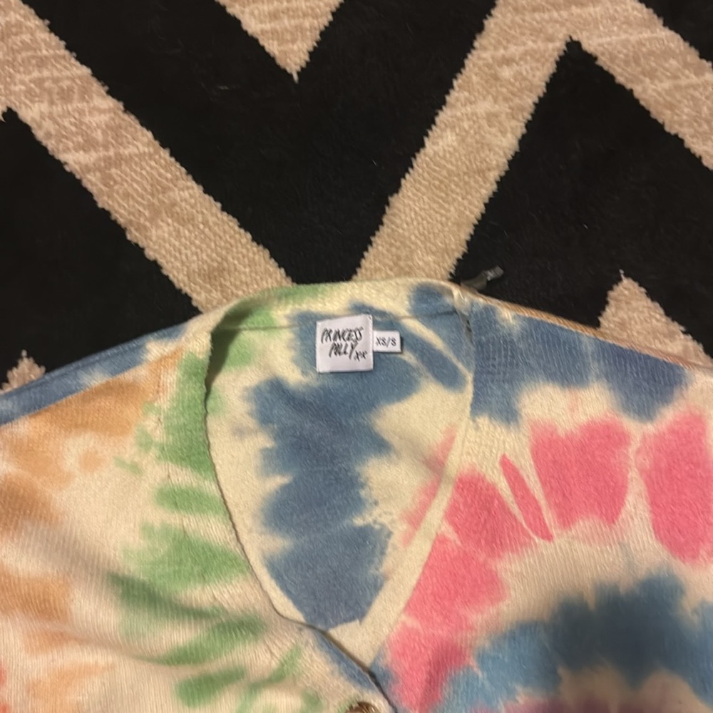 Princess Polly Multicolor Tie-Dye Cropped Cardigan XS/S - Picture 3 of 4